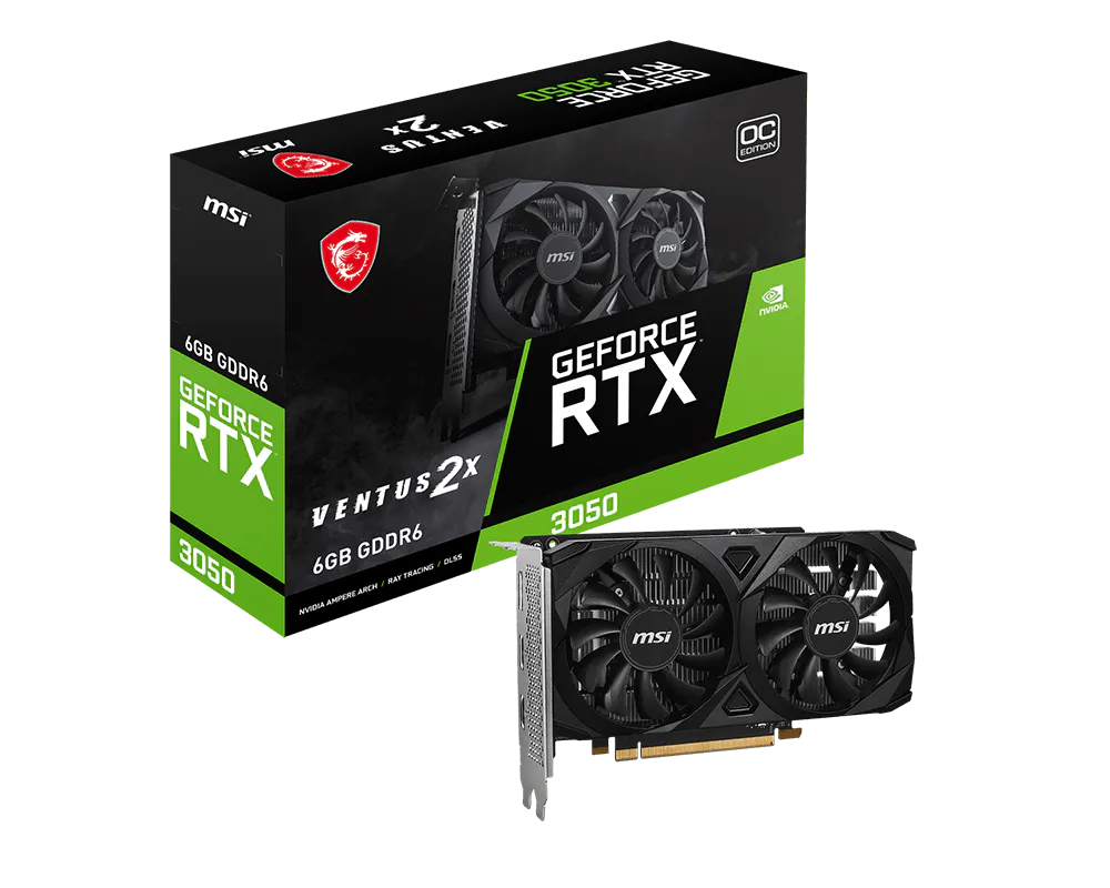 MSI GeForce RTX 3050 VENTUS 2X E 6G OC Graphics Card